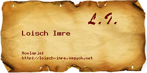 Loisch Imre névjegykártya